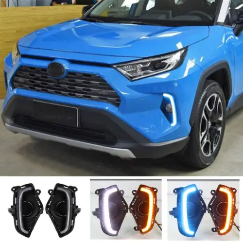 Assembly Replace Amber  Car LED Daytime Running Lights Fit for RAV4 2019 2020 2021 2022 2023 DRL Fog Lights