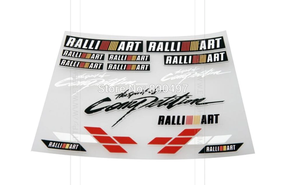 Newest 3D Ralliart Car Styling Decal Decoration Sticker ecal Set for Ralliart Mitsubishi Lancer ASX Outlander Pajero Mirage