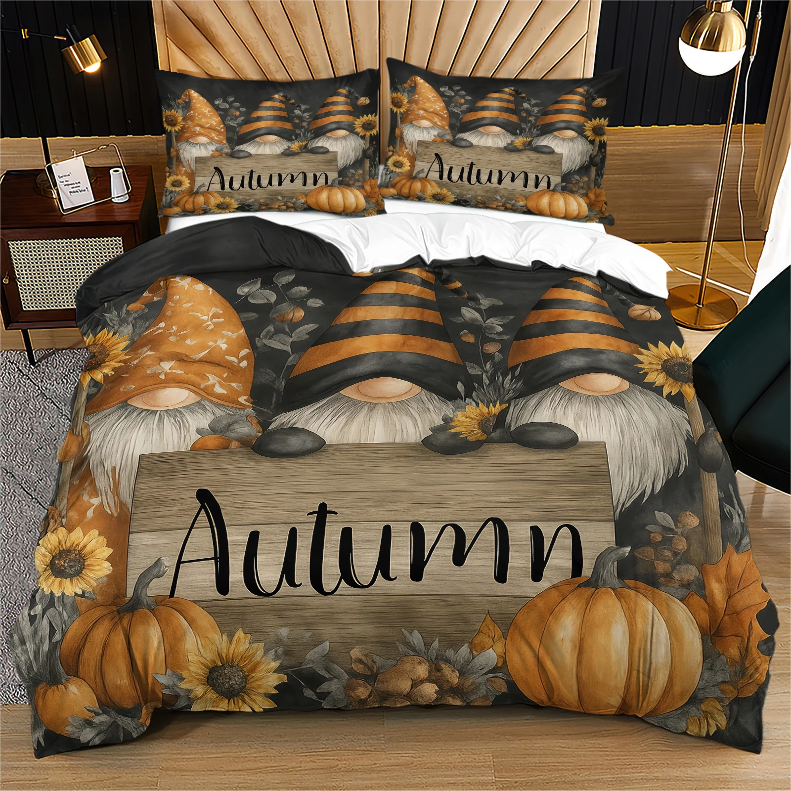 Harvest Fall Duvet Cover Set Premium Microfiber 2/3‑Piece Bedding Collection Home Bedroom Decor For All‑Season Use