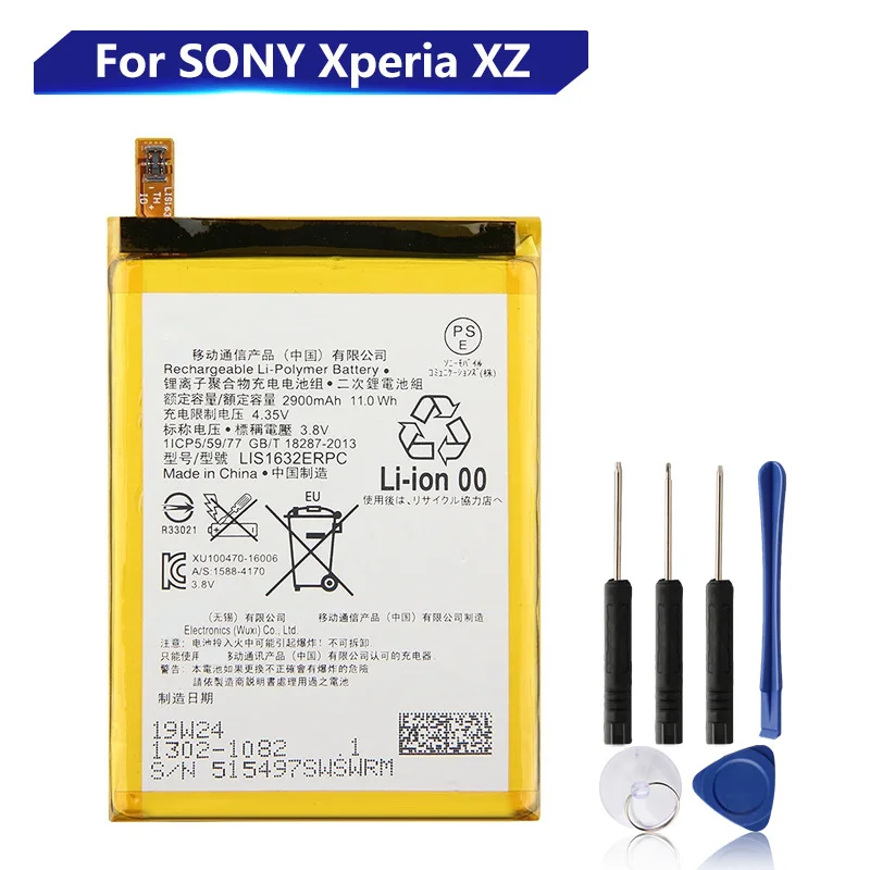 

Replacement Battery For SONY Xperia XZ F8331 F8332 DUAL XZs G8323 LIS1632ERPC Rechargeable Phone Battery 2900mAh