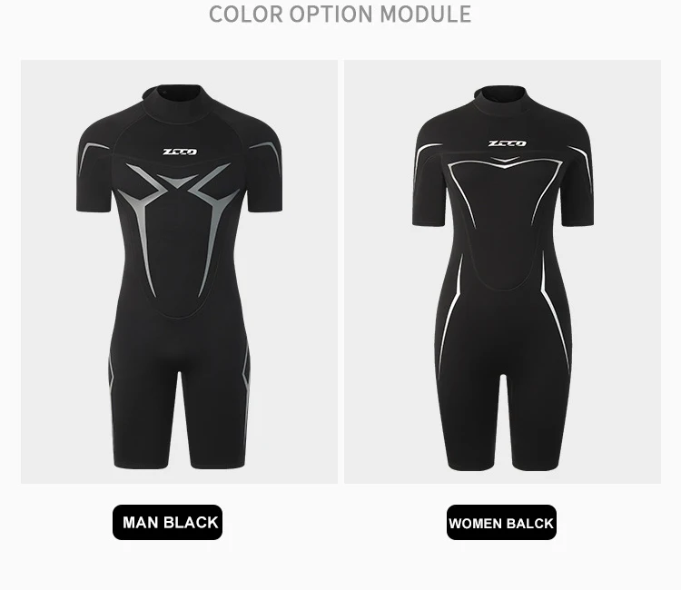 3 mm Neoprenanzüge für Männer und Frauen, Neopren-Tauchanzüge, Reißverschluss hinten, kurzärmelige Badeanzüge zum Tauchen, Schnorcheln, Surfen, Schwimmen, Neoprenanzug – Detail 8