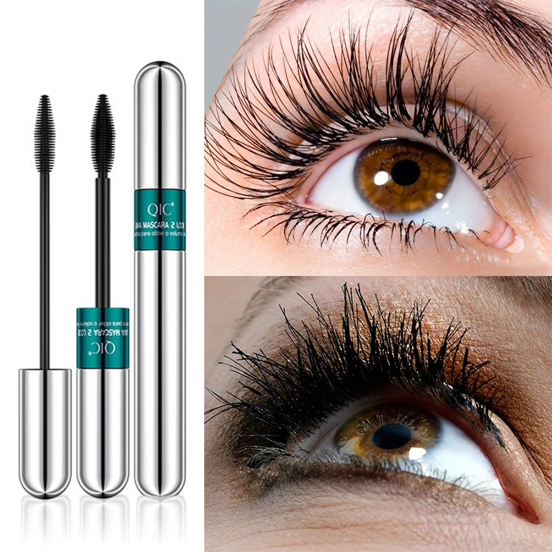 2-in-1 Fiber Grafting Double-Headed Mascara, Long-Lasting Waterproof Smudge Proof Mascara for Slender and Curling Lashes Eye Loo