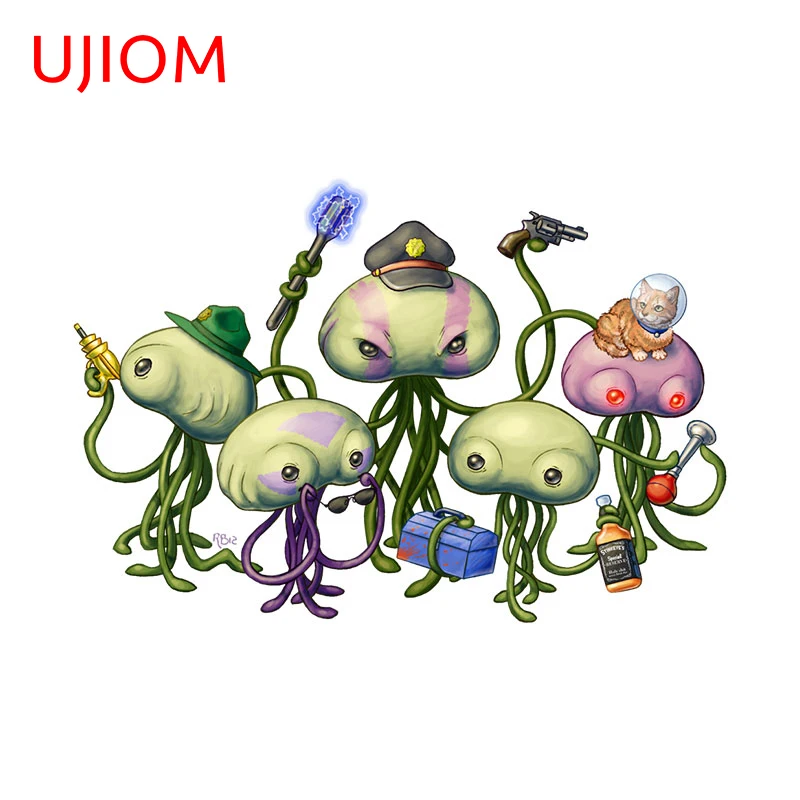 UJIOM 13cm X 8.9cm Cartoon Octopus Devil Wall Stickers Personality Amusing Laptop Air Conditioner Decal Wallpapers Home Decor