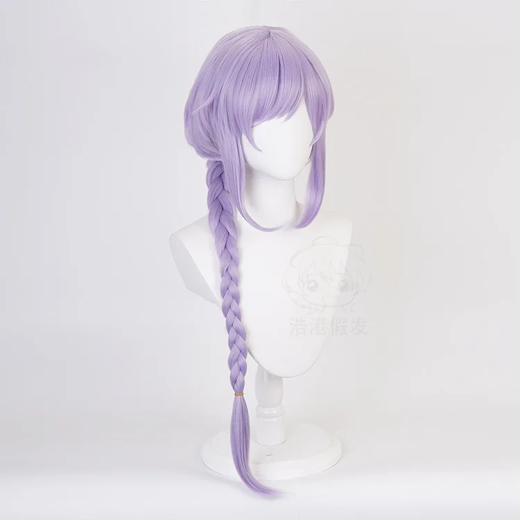 Qiqi cosplay peruca jogo genshin impacto role play peruca mulher trança roxa cabelo longo halloween anime con palco traje acessórios