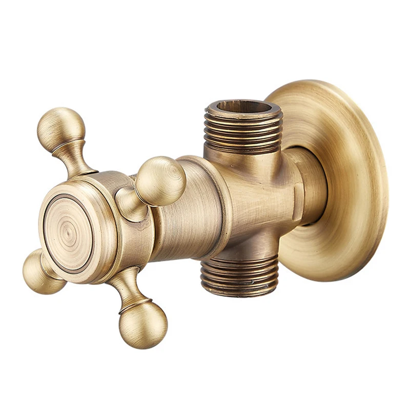 

Античный латунный треугольный клапан, регулирующий клапан для воды, водопроводный клапан для ванной комнаты, 1/2*1/2 латунные угловые клапаны