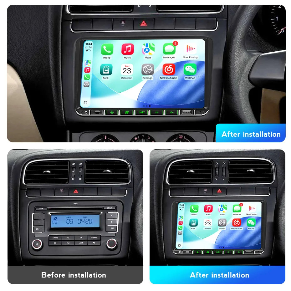 MEKEDE EU Lager 7/9 Zoll Linux-System Kabelloses CarPlay Android Auto 2Din Universelles GPS-Navigations-Autoradio für Volkswagen Universal VW Golf 5 6 Polo Passat B6 B7 CC Skoda Jetta MP5-Player SWC BT WIFI USB FM RDS Host-Einheit Stereo-Multimedia-Player – Detail 8