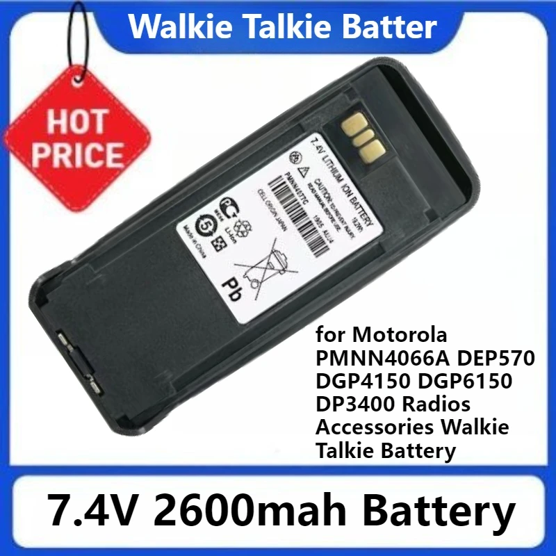 

PMNN4077C for Motorola PMNN4066A DEP570 DGP4150 DGP6150 DP3400 Radios Accessories Walkie Talkie Battery 3200mAh 7.4V