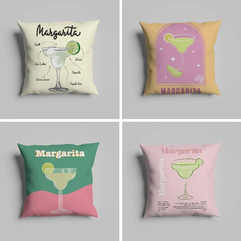 

Margarita Cocktail Art Pillow Case Pillowcase For Car Pillows 60x60 Cushions Luxury Double Sided Cover Home And Decoration Sofa