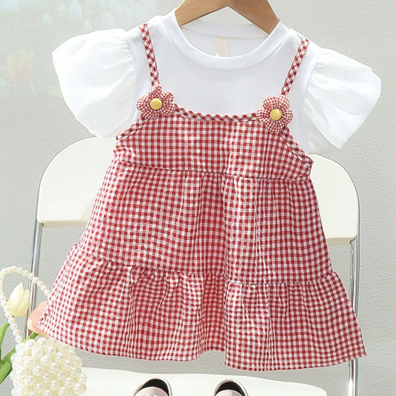 

Summer Baby Girl Dress Puff Sleeve Princess Dress Birthday Party Costume Casual Infant Outfit Flower Kid Girl Clothes A1082