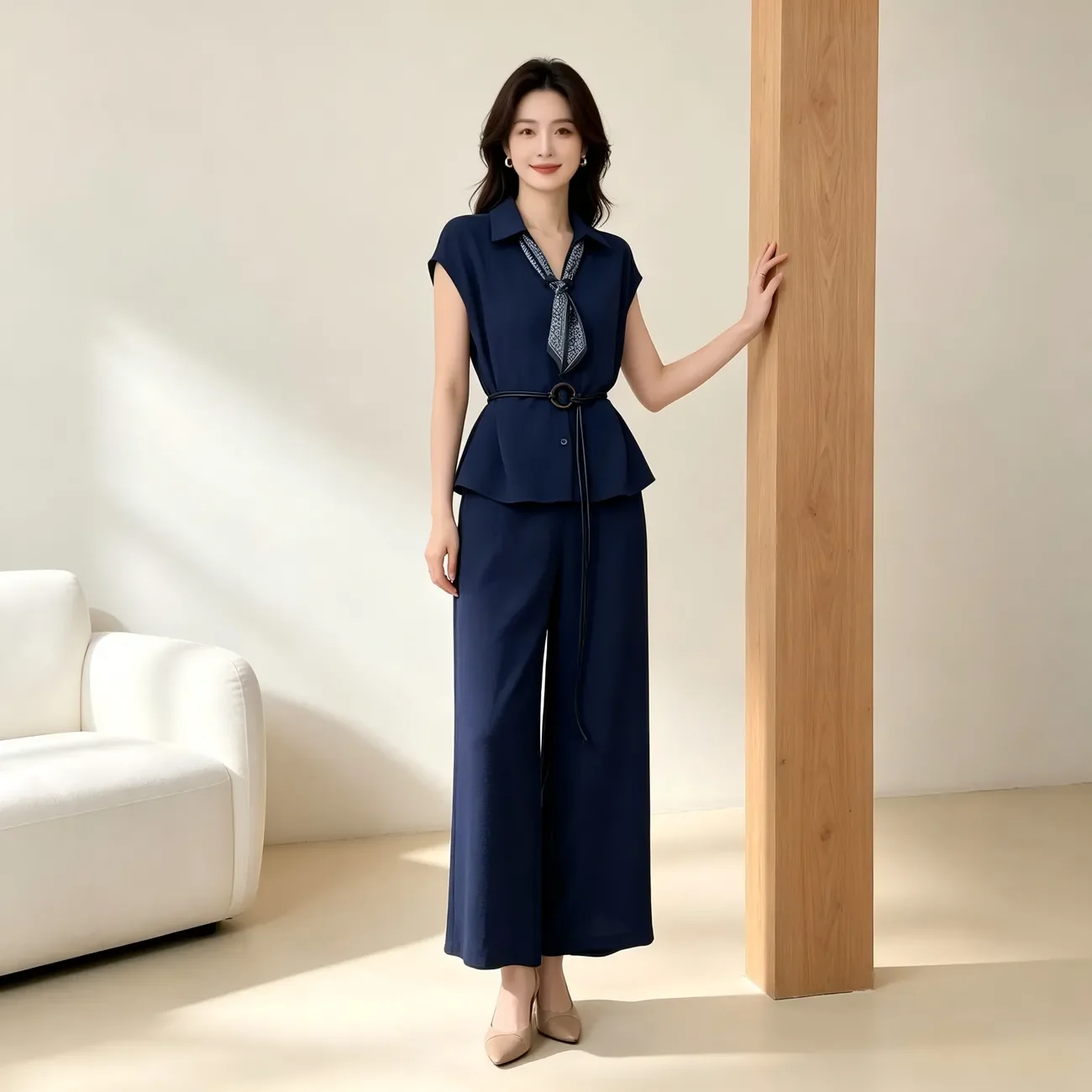 Fashion Suit Women's 2026 Summer New Korean Version Reduced Age Top Casual Pants Two-piece Set
