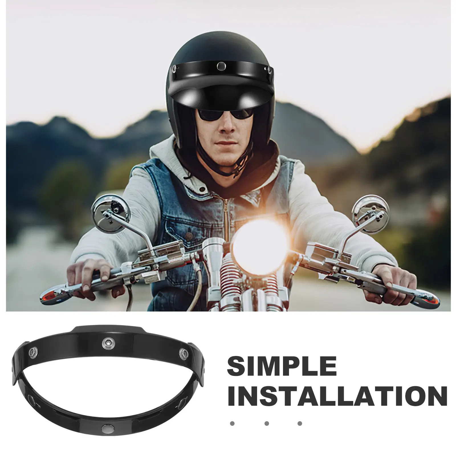 Cycling Visor Fastener Sturdy Lightweight Plastic Motorcycle Visor Bracket Tool-Free Setup Free-Angle Adjustment