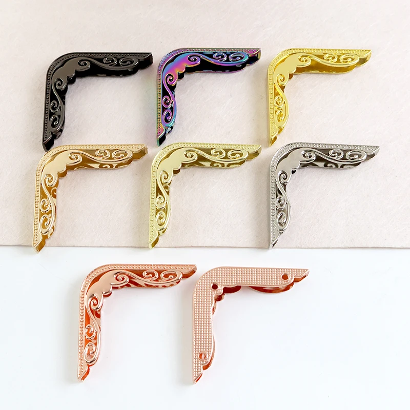 

4/10Pcs 66x47mm Handbags Hollow Metal Buckles Book Corner Protector Clip Buckle Purse Decorative Clasp Clips Meetee Bag Hardware