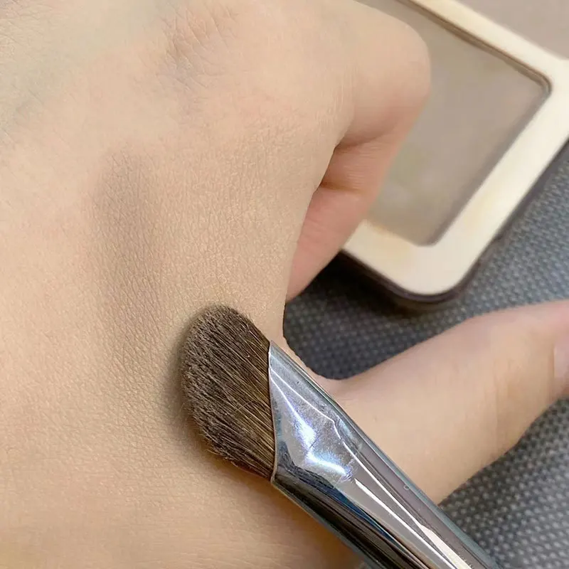 전문가용 말총 메이크업 브러쉬 세트 2개 - 코 윤곽선, 컨실러, 블렌딩 및 정밀 눈 디테일 브러쉬