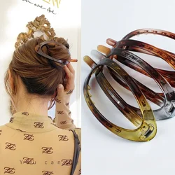 Korean Big Size Oval Ponytail Clip Disk Hair Plastic Hairgrips Clamps Duckbill Clip Women Makeup Headwear Hair Style Accessories