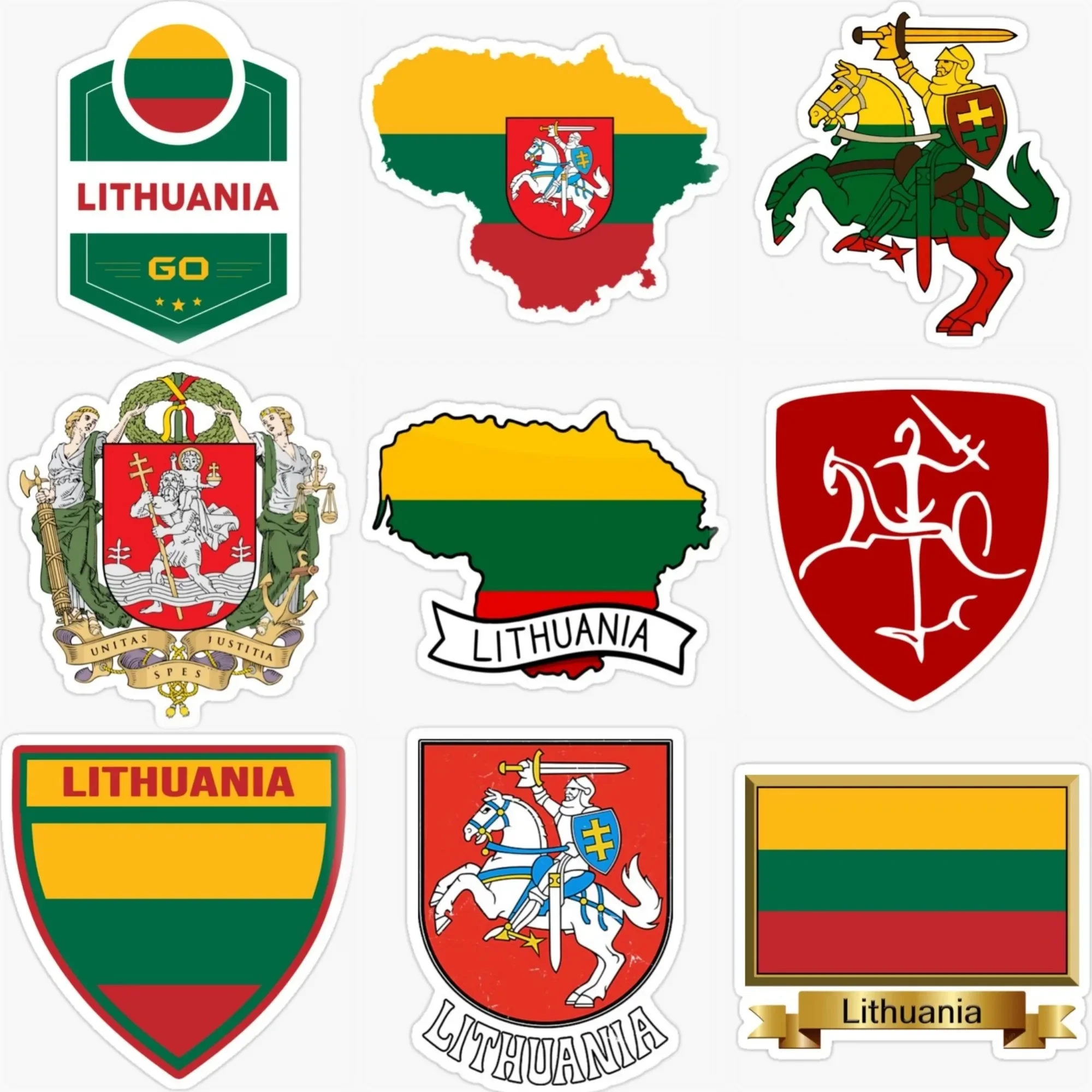 Lithuania LT Flag Map National Emblem Creative Sticker for Decorate Car Motorcycle Helmet Window Fridge Wall Decal Accessories