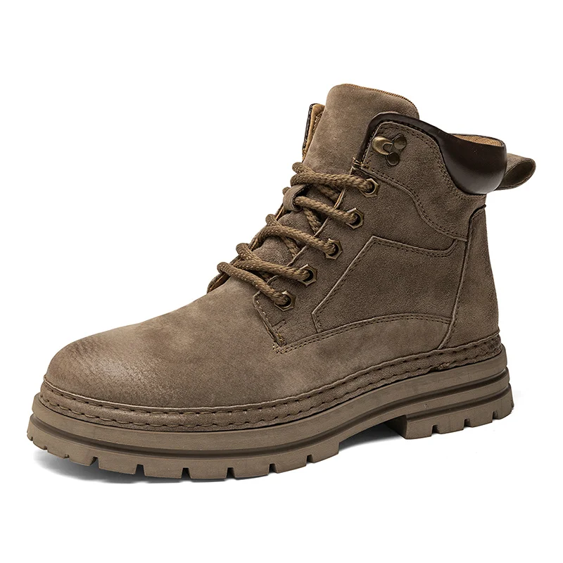 

Outdoor Mountaineering Work Boots for Men: 2025 New Big Yellow Boots, High-Top Height-Increasing British Style Durable Work Shoe