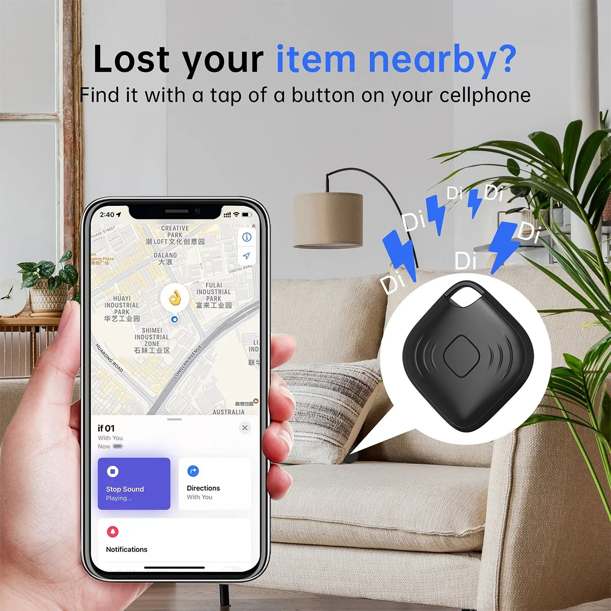 เครื่องติดตาม GPS ขนาดเล็ก สำหรับระบบ Apple iOS ใช้กับแอป Find My ค้นหากระเป๋าเงิน กุญแจ จักรยาน กระเป๋า ป้องกันการสูญหาย ตัวระบุตำแหน่งอัจฉริยะด้วยบลูทูธ