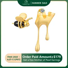 925 Sterling Silver Bee and Honey Earrings #5