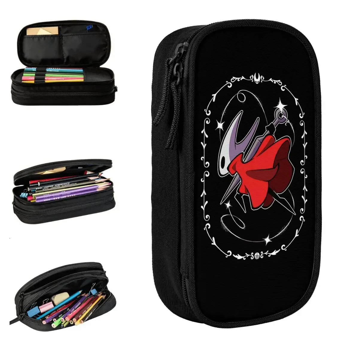 Fun Hollow Knight Silksong Pencil Case Pencil Pouch Pen Kids Big Capacity Bags Students School Gift Stationery