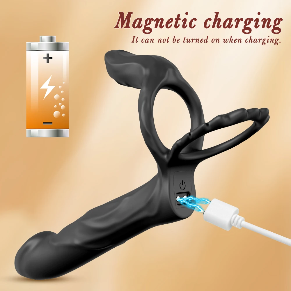 Anal Vibrator Dildo Doppel Penetration Butt Plug Vibrator Für Männer Strap On Cock Ring Vibrierender Penis Vagina Sex Spielzeug Für Paare