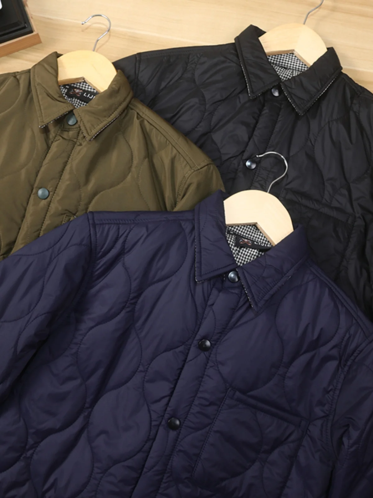 Jaket Kasual Pria Gaya Retro Jepang, Berbahan Katun, Kerah Tegak, Model Slim Fit, Cocok untuk Musim Gugur dan Musim Dingin