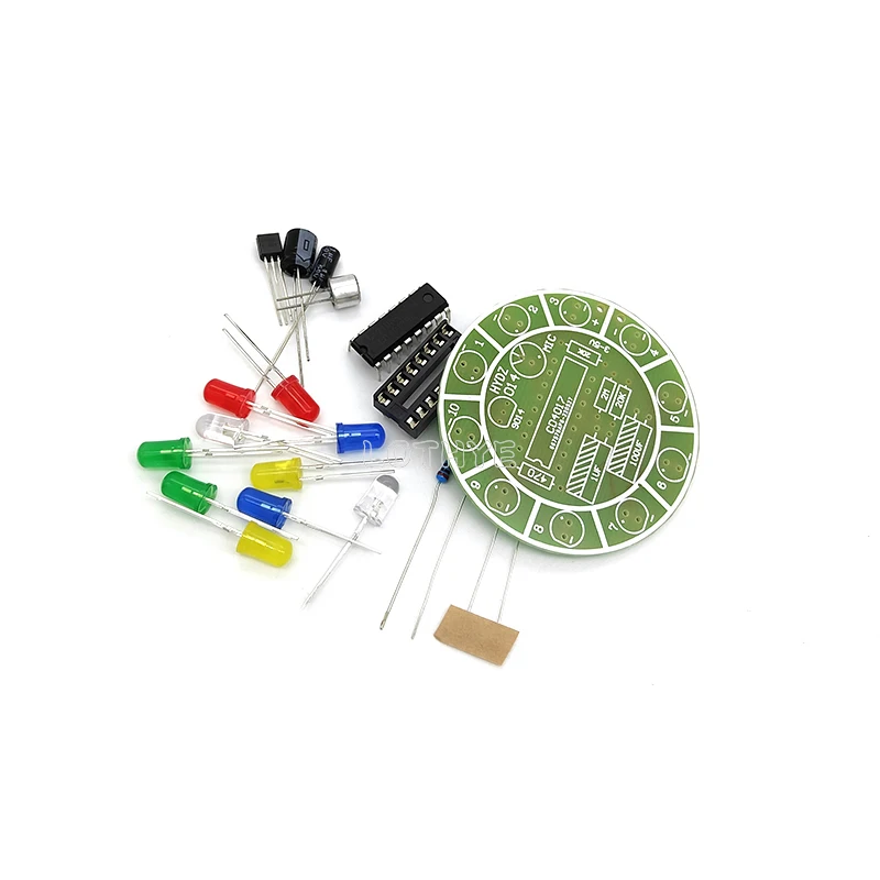 CD4017 Colorful Voice Activated Rotating LED Light Kit DIY Electronic Kit Parts Soldering Kit Electronic Training Fun Welding