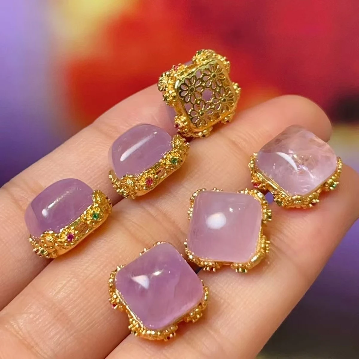 2 teile/paket 13mm Quadrat Natürliche Stein Amethyst Halbzeuge Perlen für Schmuck Machen DIY Halskette Armband Zubehör Großhandel