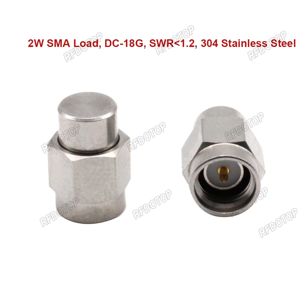 2W 18GHz SMA Male RF Coaxial Termination Dummy Load SWR＜1.2 50 Ohm Connector Socket Brass Straight Coaxial RF Adapters Gold