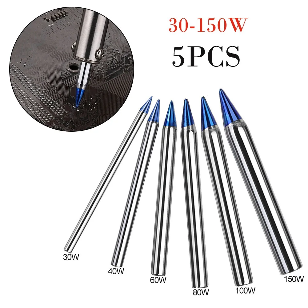 5PCS 30-150W Blue Pointed Welding Tips External Heat Soldering Iron -Free Solder For Power Tool Accessory In Stock Wholesale