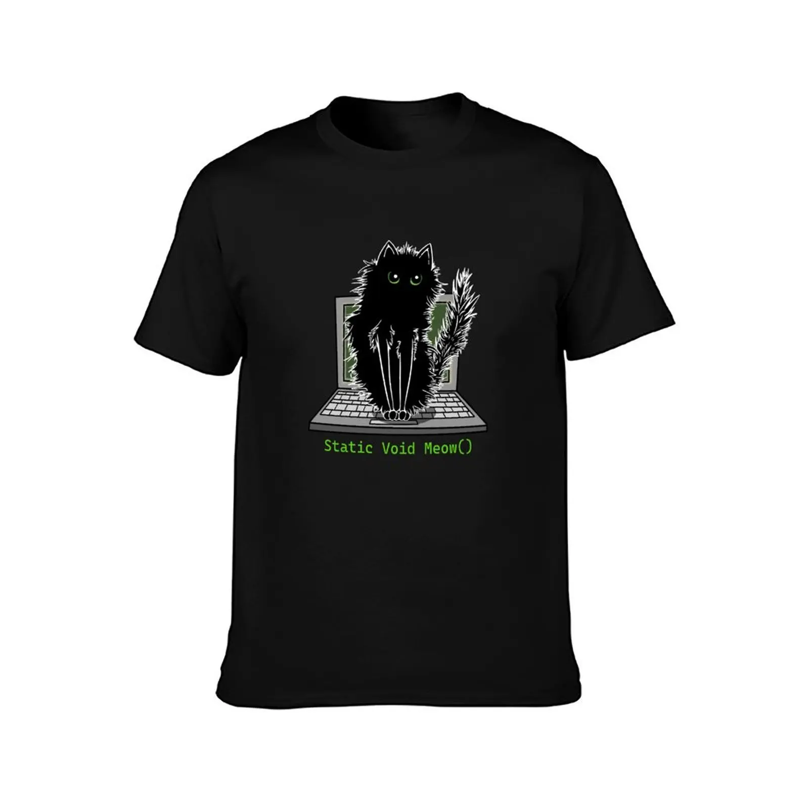Cat Static Void Pun T-Shirt Gym Wear Breathable Short Sleeve Tee