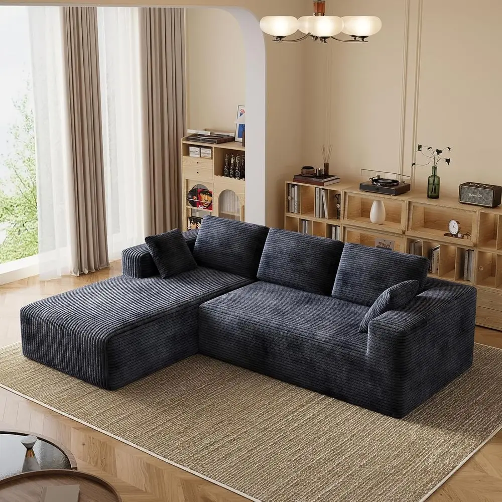 

10-Foot Deep Seated Cloud Foam Sectional Sofa with Oversized Chaise, No Assembly Required for Living Room