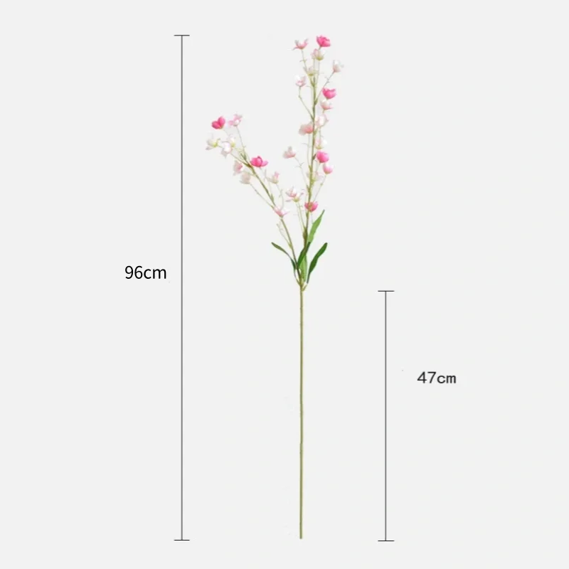 96 سنتيمتر 2 متشعب جرس السحلية زهرة اصطناعية الرياح الرنين زهرة باقة فرع طويل غرفة المعيشة المنزلي حفل زفاف الديكور #6