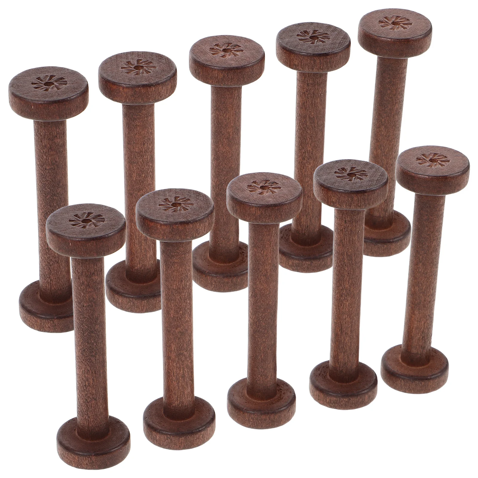 

10Pcs Wooden Thread Spools Natural Solid Wood 96mm Standard Size for Sewing Embroidery Yarn Weaving Craft Storage