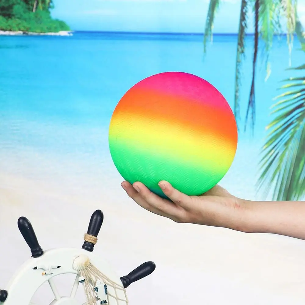 Party Decorations Swimming Pool Large Rainbow 9 Inch Dodgeball Inflatable Beach Ball Kickball