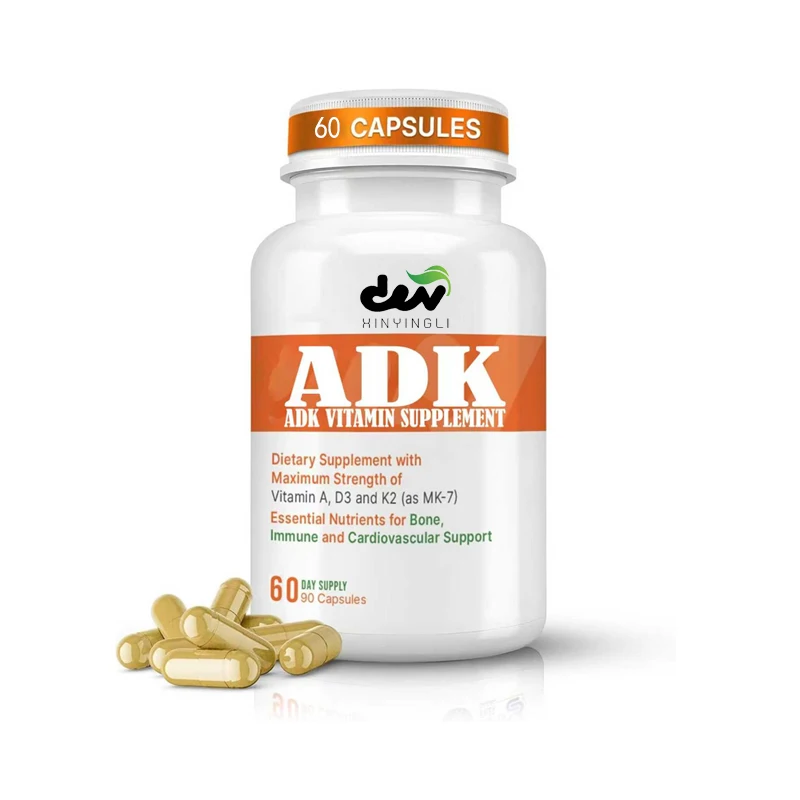 ADK Vitamin Supplement, High Efficiency Vitamin A, D3 5000 IU, and K2-MK7, Used for Bone and Immune Support - Non GMO