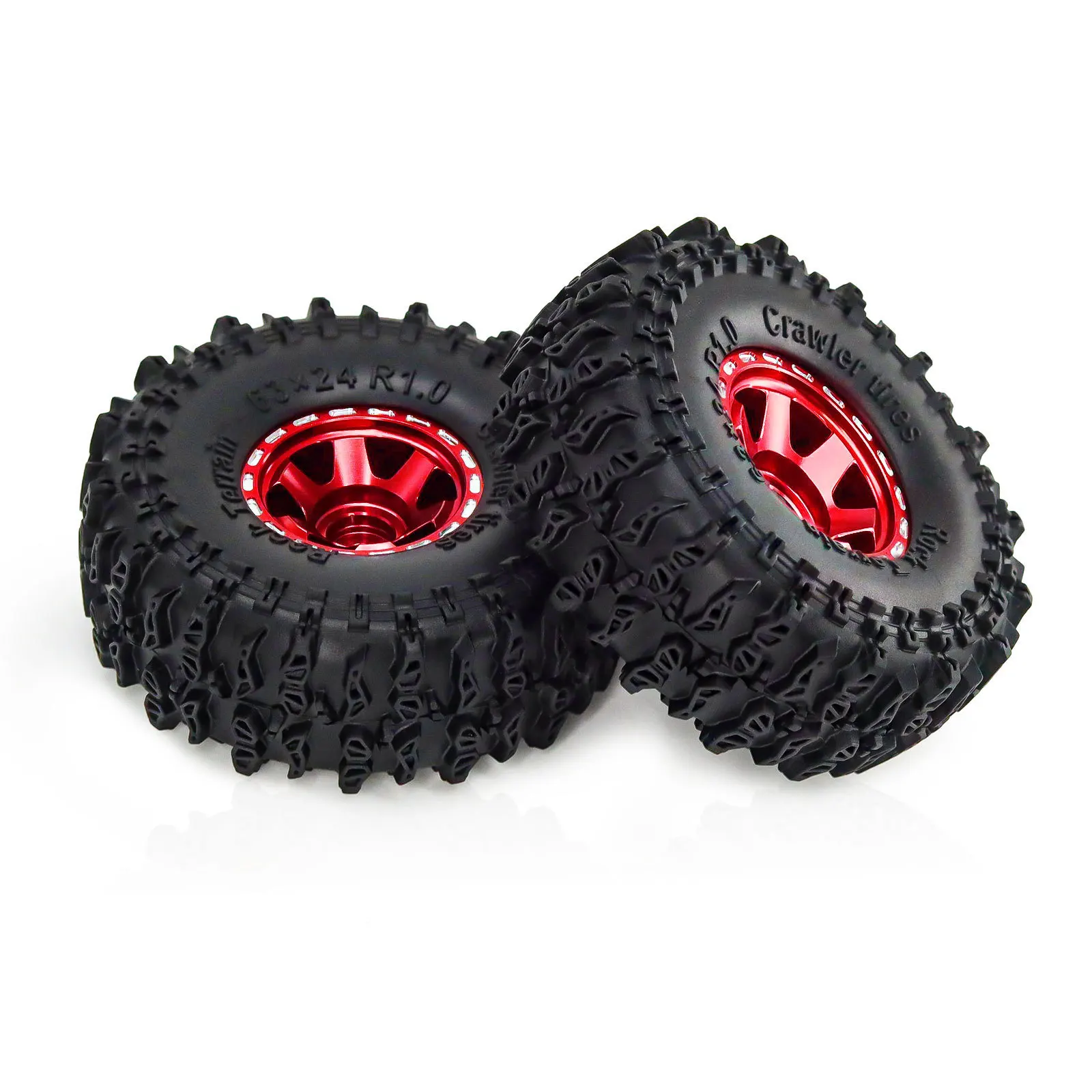 Juego de neumáticos de rueda Beadlock de Metal, 4 Uds., 63mm, 1,0 ", para coche trepador de control remoto TRX4M SCX24 AX24 FCX24, accesorios de piezas de mejora, 1/18 1/24