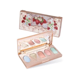 Flower Knows Strawberry Rococo Eyeshadow Pressed Glitter 5 Color Eye Shadow Creamy Texture Natural Bronze Cosmetic Eye Shadows