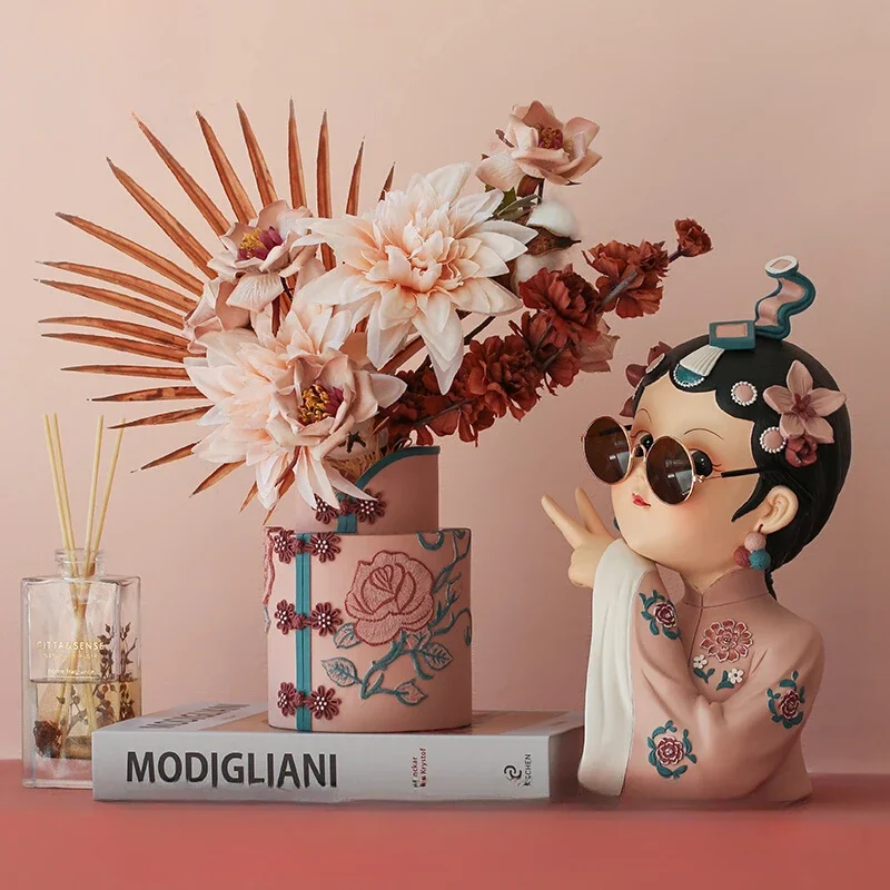 

High Appearance China-Chic Chinese Vase Decorations Hand Painted Antique Peking Opera Girls Porch Home Decoration Crafts