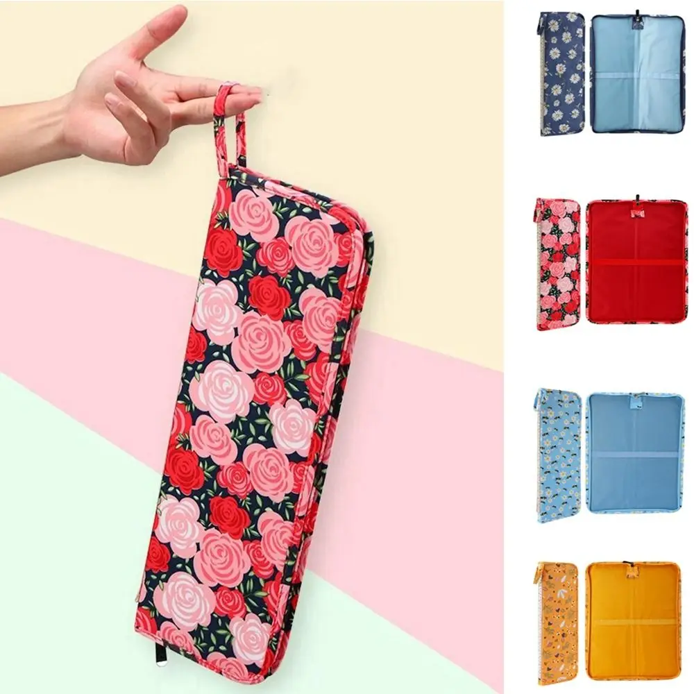 Portable Stick Needles Bag Waterproof Knitting Needles Bag Daisy Crochet Needles Tote Bag For Sewing Tools Accessories Gift