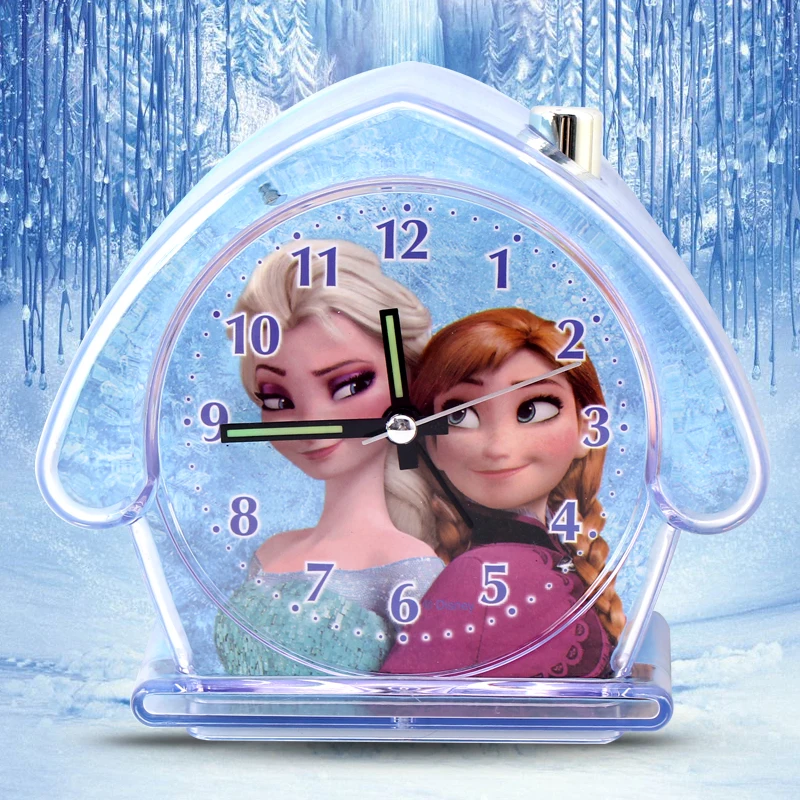 Disney Frozen Anna Elsa Cute Simple Creative Princess Snow White Minnie Children\'s Cartoon Alarm Clock Home Decor Table Clock