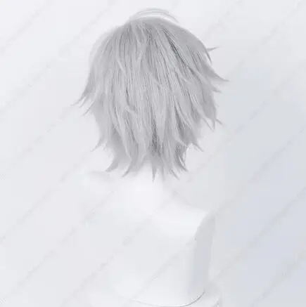 Anime EVA Kaworu Nagisa parrucca Cosplay 32cm parrucche corte grigio argento resistente al calore capelli sintetici festa di Halloween