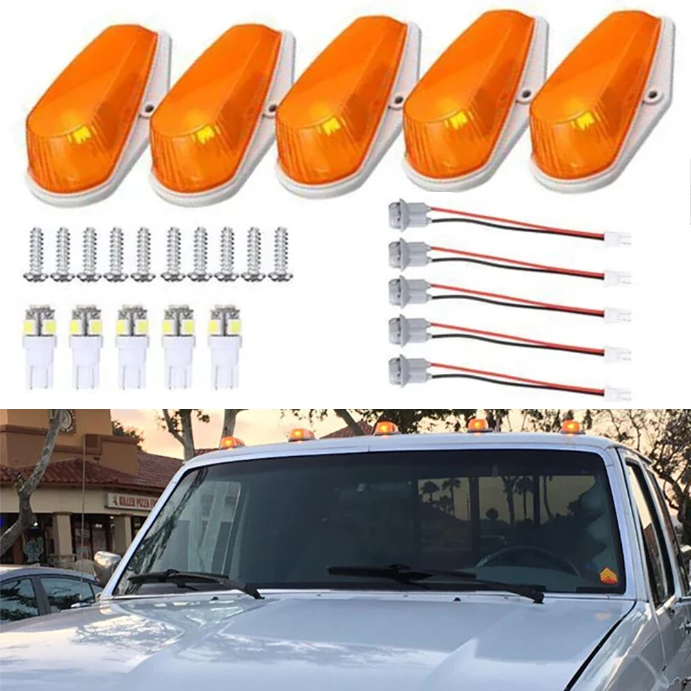 

5Pcs For FORD F350 F150 For F250 Roof Top 1973-1997 Cab Lights Marker Amber Lights