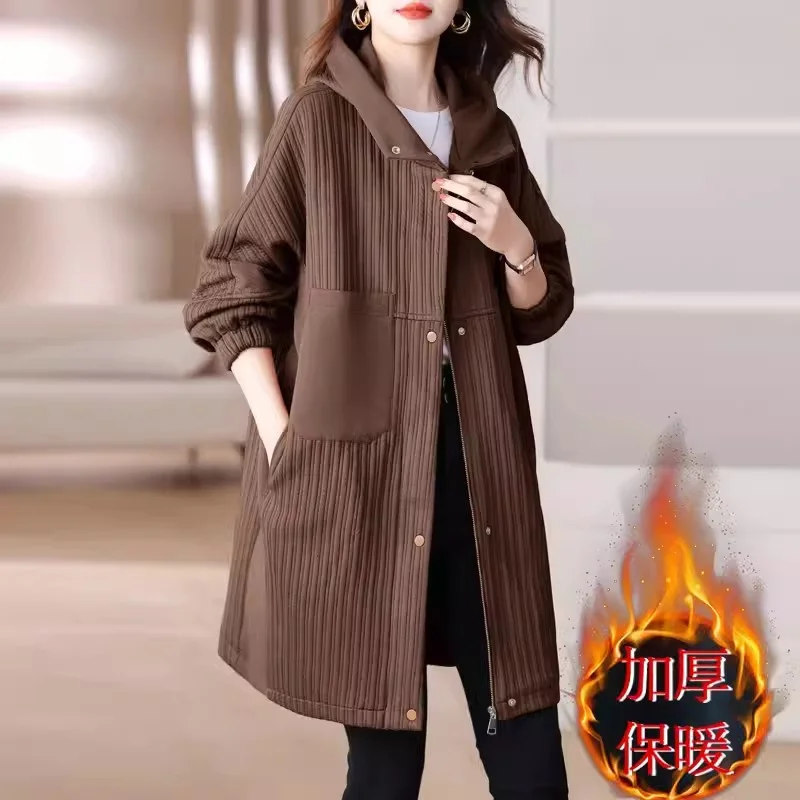 

Women's Medium Length Cotton Jacket Women's Thickened Winter 2024 Autumn/Winter New Popular Cotton Jacket Reducing age and Being