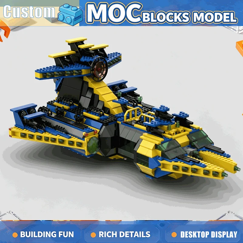 1432 Parts Classic Spaceship Model MOC Building Blocks DIY Assembly Space Cruiser Creative Educational Collection Holiday Gifts