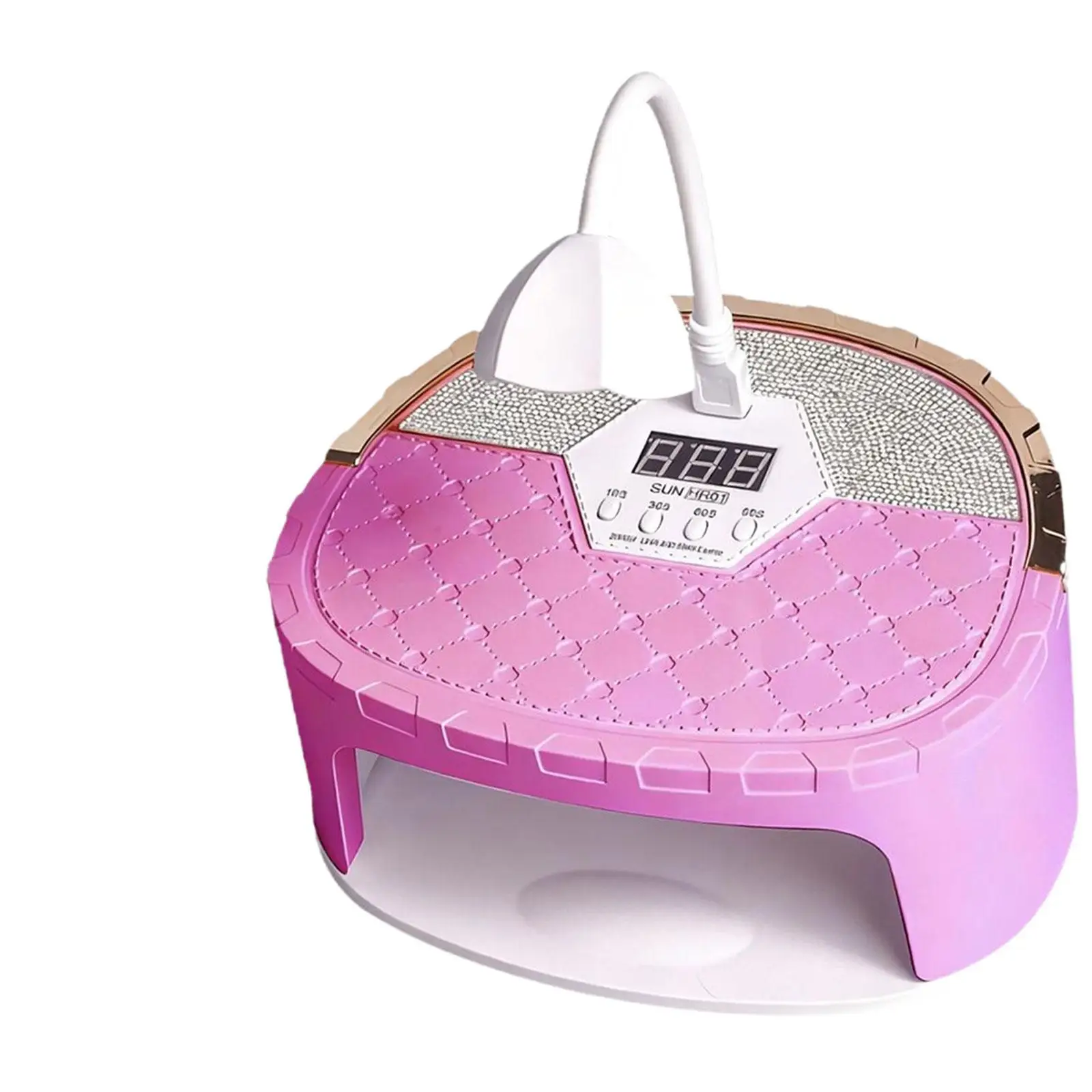 Lâmpada led para unhas, para salão de beleza, casa, fácil limpeza, compacta com 4 configurações de temporizador, poderoso secador de unhas de comprimento de onda duplo, secagem rápida