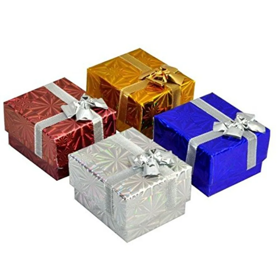

Assorted Color Jewelry Ring Display Packaging Gift Boxes Bulk Pack of 48
