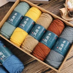 Alpaca Wool Yarn Australian Wool Yarn Hand Woven Crochet Needled Blanket Hat Scarf Coat Soft and Coarse Baby Yarn Ball Crochet
