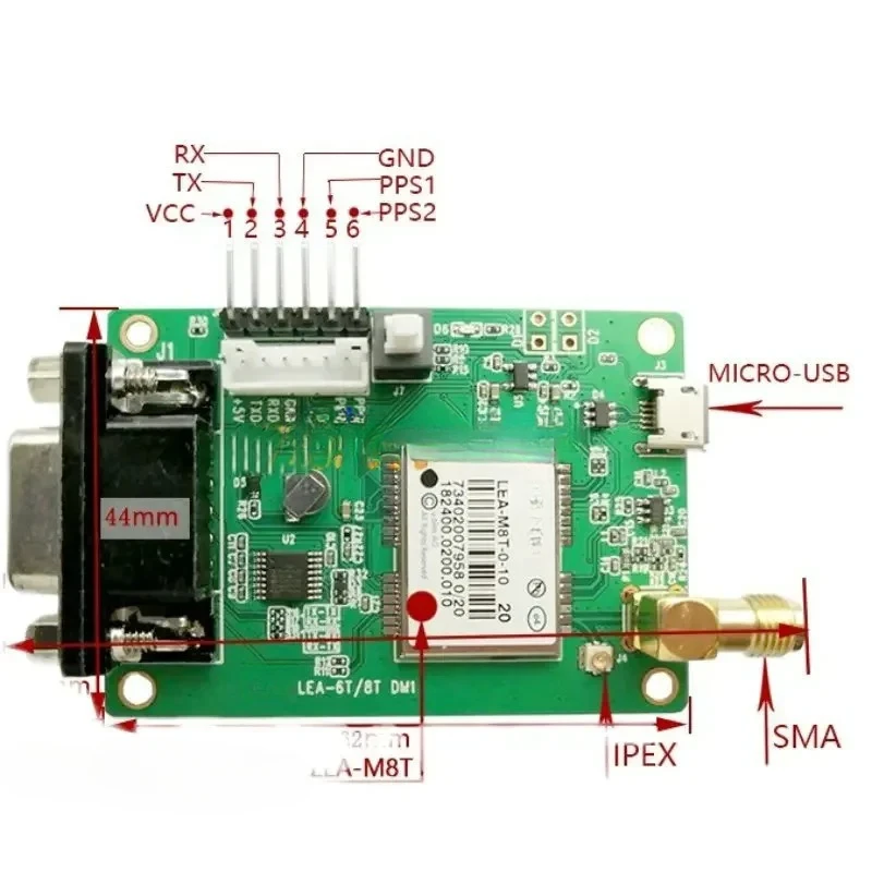 Customized  High Precision Timing Module  LeA-M8T Development Board Raw Data Carrier Phase