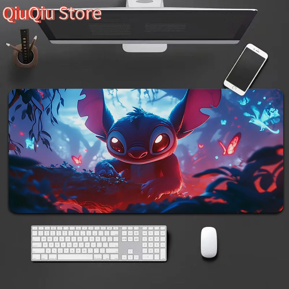 

Stitch Large Gaming Mouse Pad - Vibrant Blue & Red Cartoon Design, Non-Slip Rubber Base, Ultra-Thick Desk Mat for Office & Gamin