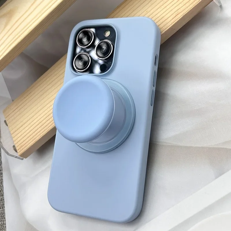 Korea Silicone Round Magnetic Phone Grip Stand Holder For Iphone 17 Series For MagSafe Socket Grip Stand Holder GripTok Bracket